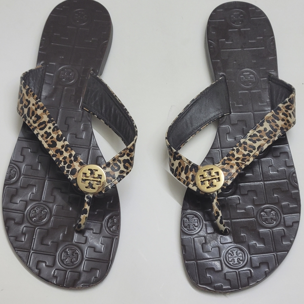 Tory Burch Leopard/Cheetah Thora Sandals - Size 9M
